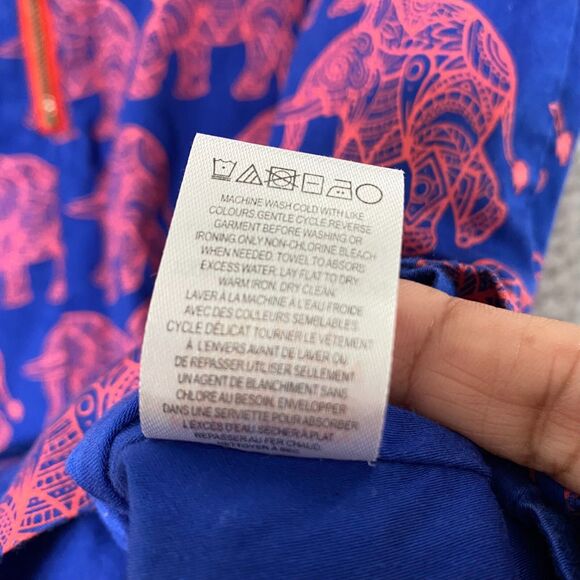 Hatley Womens Knee Skirt Size 6 Cotton Graphic Elephant Print Pink‎ Blue - Picture 13 of 13